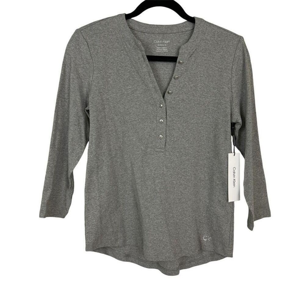 Calvin Klein ¾ Sleeve Henley - Size XS